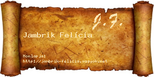 Jambrik Felícia névjegykártya