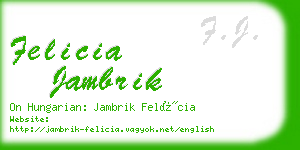 felicia jambrik business card